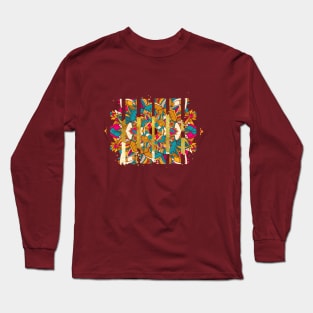 Floral abstract illustration paisley truck art design Long Sleeve T-Shirt